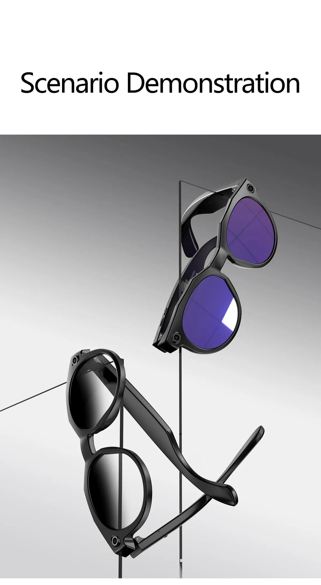 New Upgrade Brand Smart Glasses 800W Camera HD Video Recording AI Photo Recognition Bluetooth Call Translation Voice Sunglasses