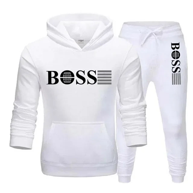 New autumn and winter men's long-sleeved hoodie; pants two-piece set of fashionable outdoor sportswear.