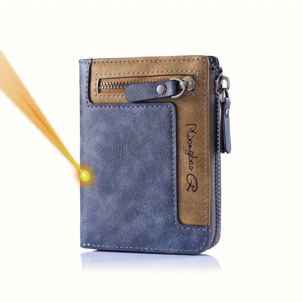 Personalized Men's Wallet for Husband, Custom Name Frosted PU Blocking Multi Card Slot Purse, Romantic Anniversary Gift for Him