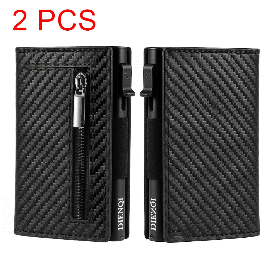 Rfid Blocking Credit Card Holder Men Wallet Luxury Pop Up Slim Thin Minimalist Wallet Bank Cardholder Case Black Vallet for Men