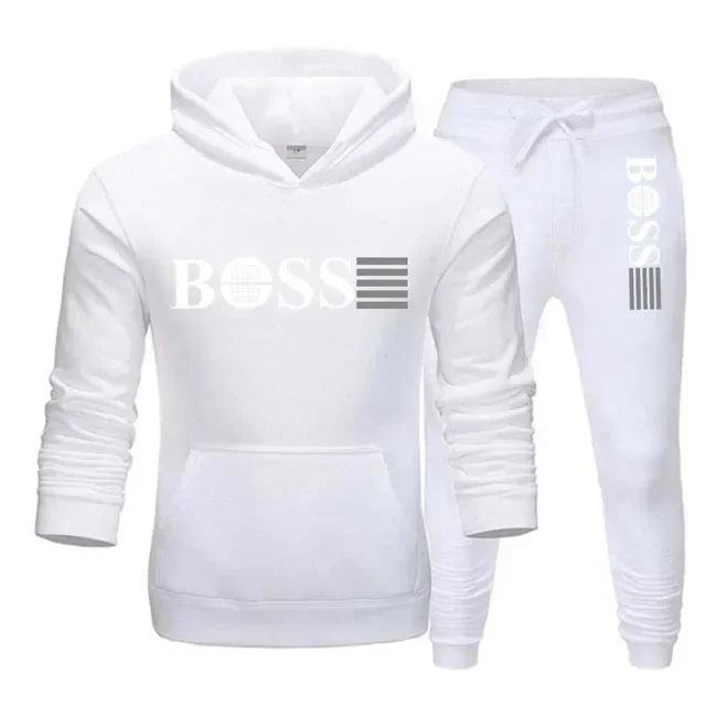 New autumn and winter men's long-sleeved hoodie; pants two-piece set of fashionable outdoor sportswear.