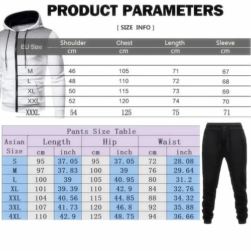 2025 New Men's zippered hoodie + Casual Pants Set for Autumn and Winter fashion Fitness and Warm sportswear Two-piece set