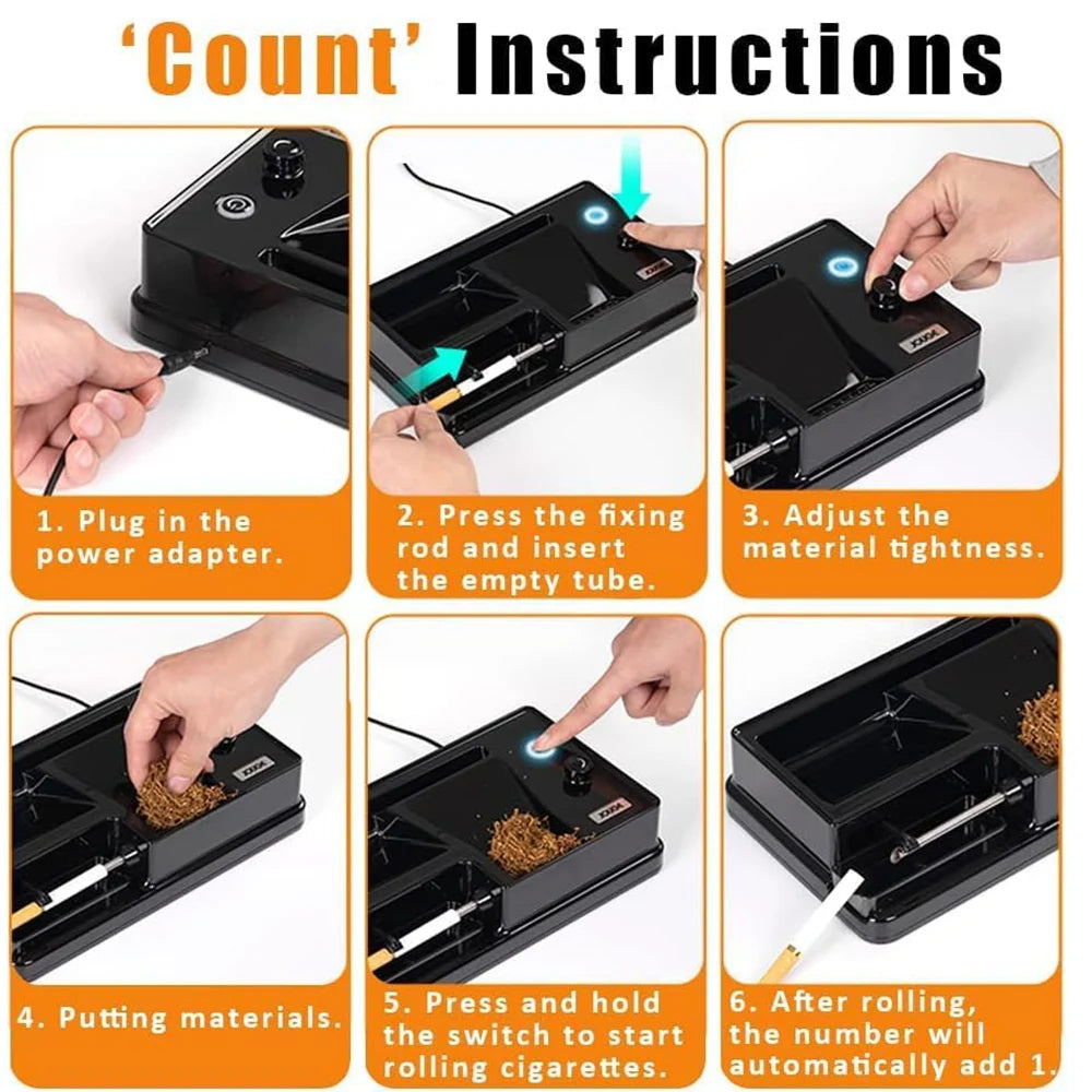 6.5/8MM Electric Cigarette Rolling Machine Automatic Infrared Sensing Roller Maker Cigarette Tobacco Injector Roller