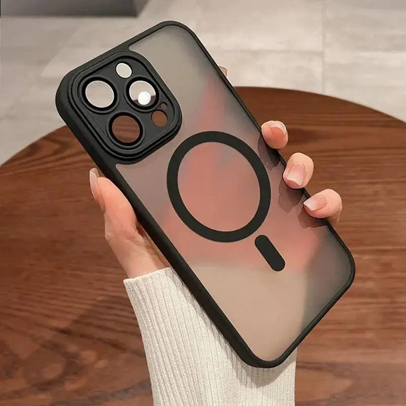 Magnetic Luxury Matte Translucent Armor Shockproof Case For iPhone 13 12 11 15 Pro Max 14 Plus For Magsafe Wireless Charge Cover