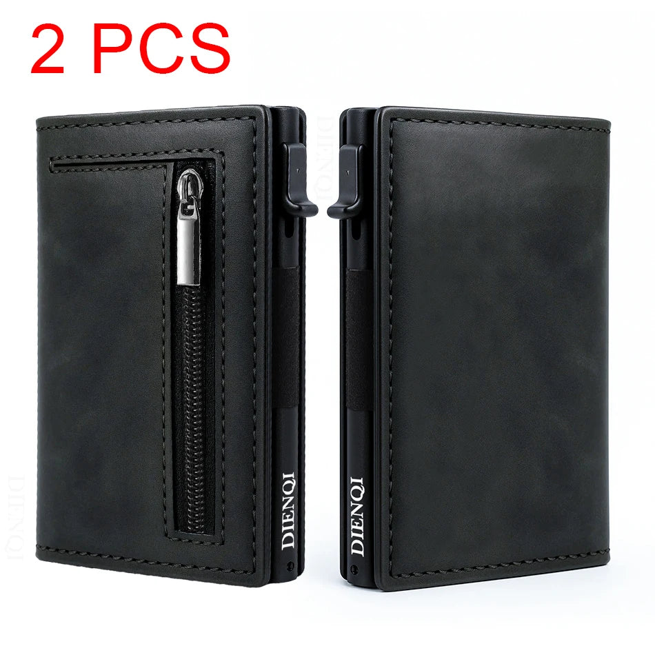 Rfid Blocking Credit Card Holder Men Wallet Luxury Pop Up Slim Thin Minimalist Wallet Bank Cardholder Case Black Vallet for Men