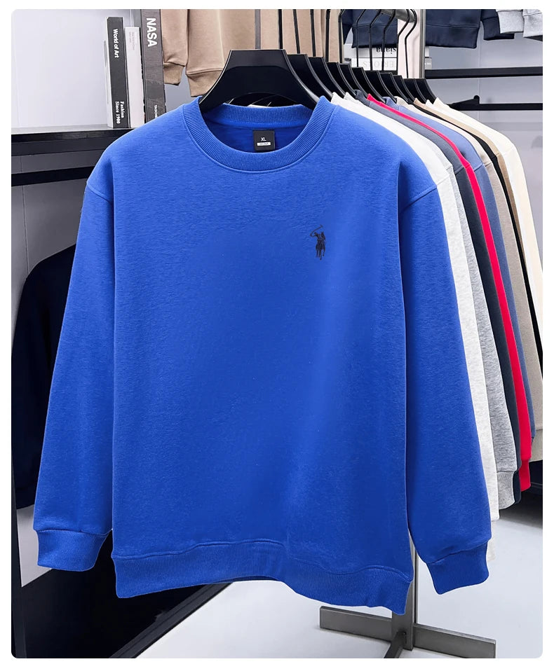 Designer Brand Men's Round Neck Sweatshirt Autumn New Fashion Thickened Warm Luxury Pony Embroidery Loose Casual Paul Pullover