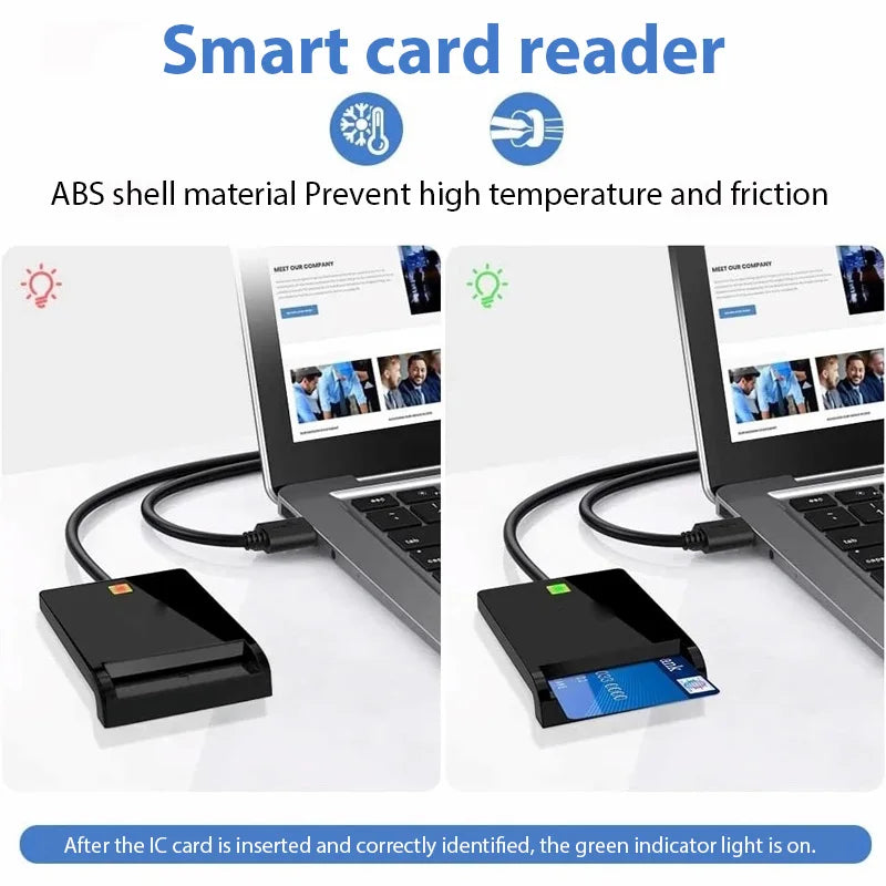Multi-function Portable USB 2.0 Intelligent Card Reader Affordable Easy Use for DNIE ATM CAC IC ID Bank SIM Card Reader