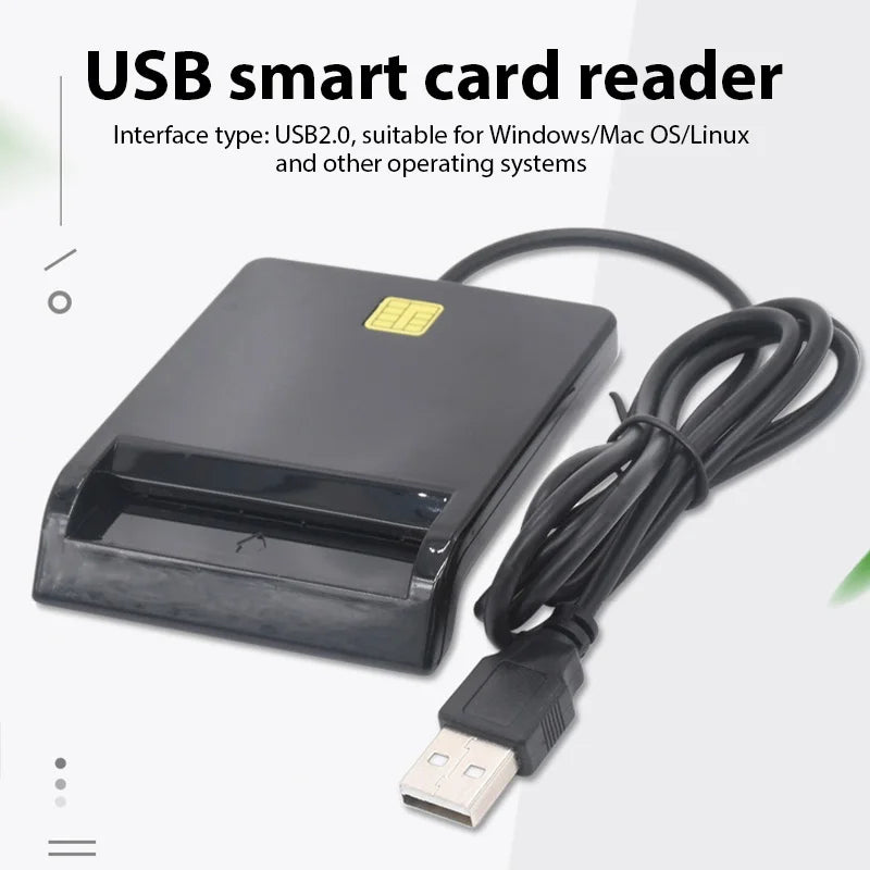 Multi-function Portable USB 2.0 Intelligent Card Reader Affordable Easy Use for DNIE ATM CAC IC ID Bank SIM Card Reader