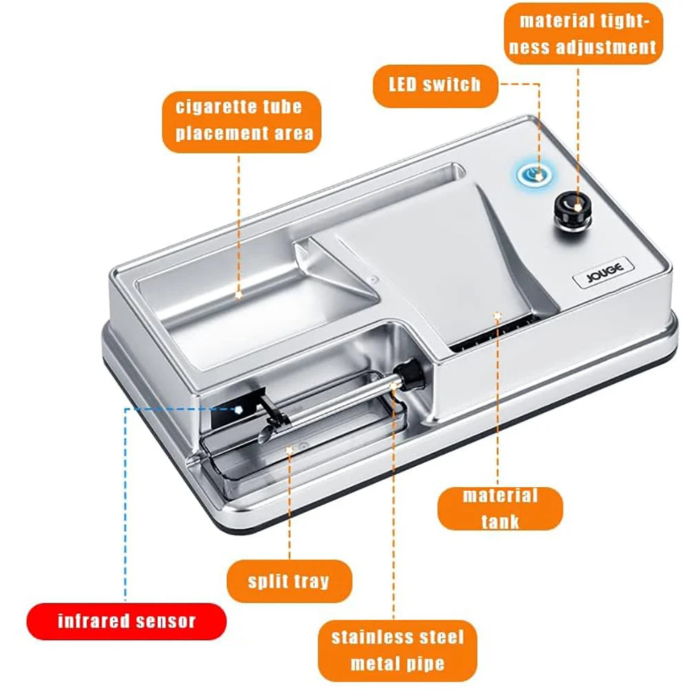 6.5/8MM Electric Cigarette Rolling Machine Automatic Infrared Sensing Roller Maker Cigarette Tobacco Injector Roller