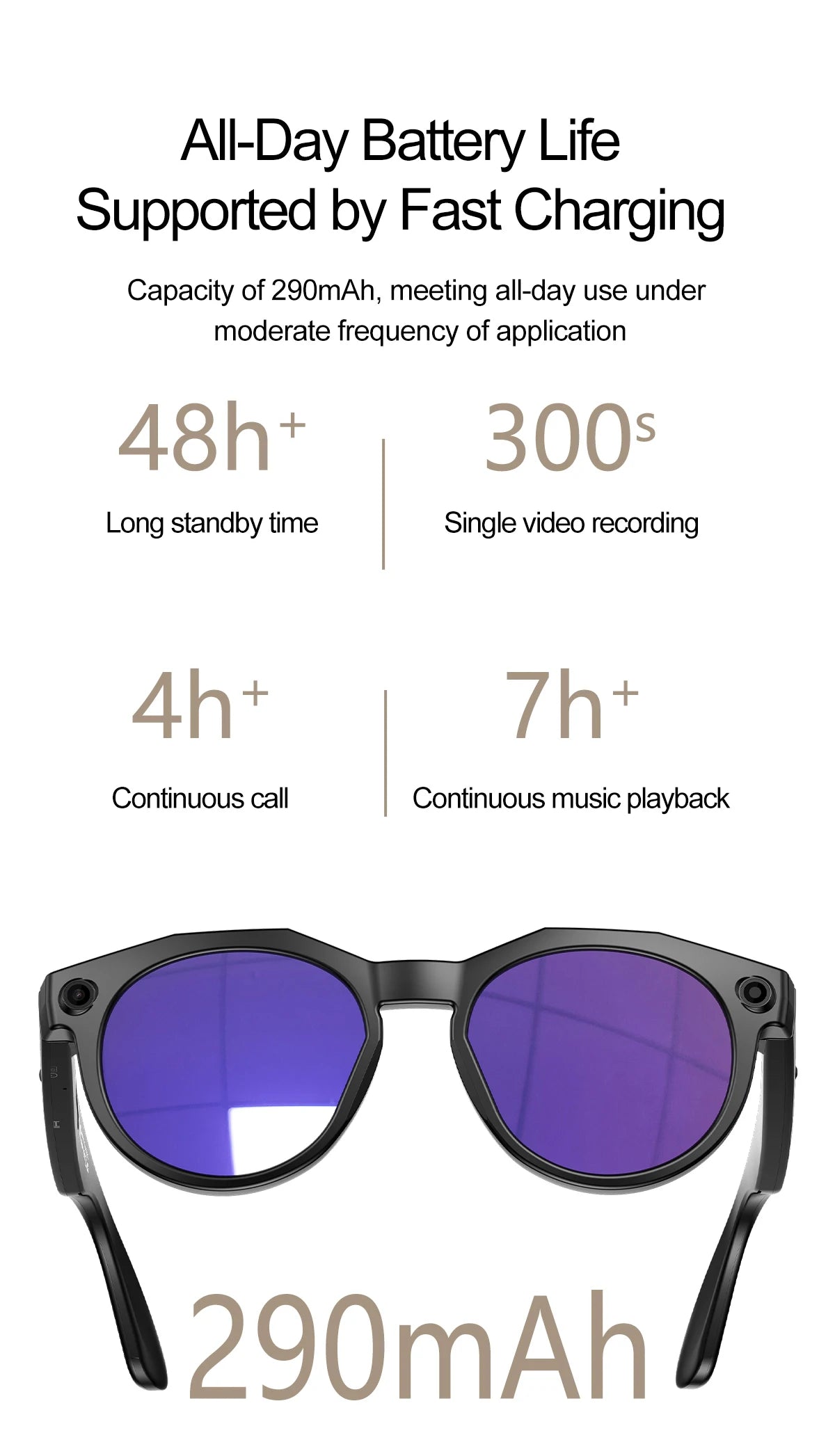 New Upgrade Brand Smart Glasses 800W Camera HD Video Recording AI Photo Recognition Bluetooth Call Translation Voice Sunglasses