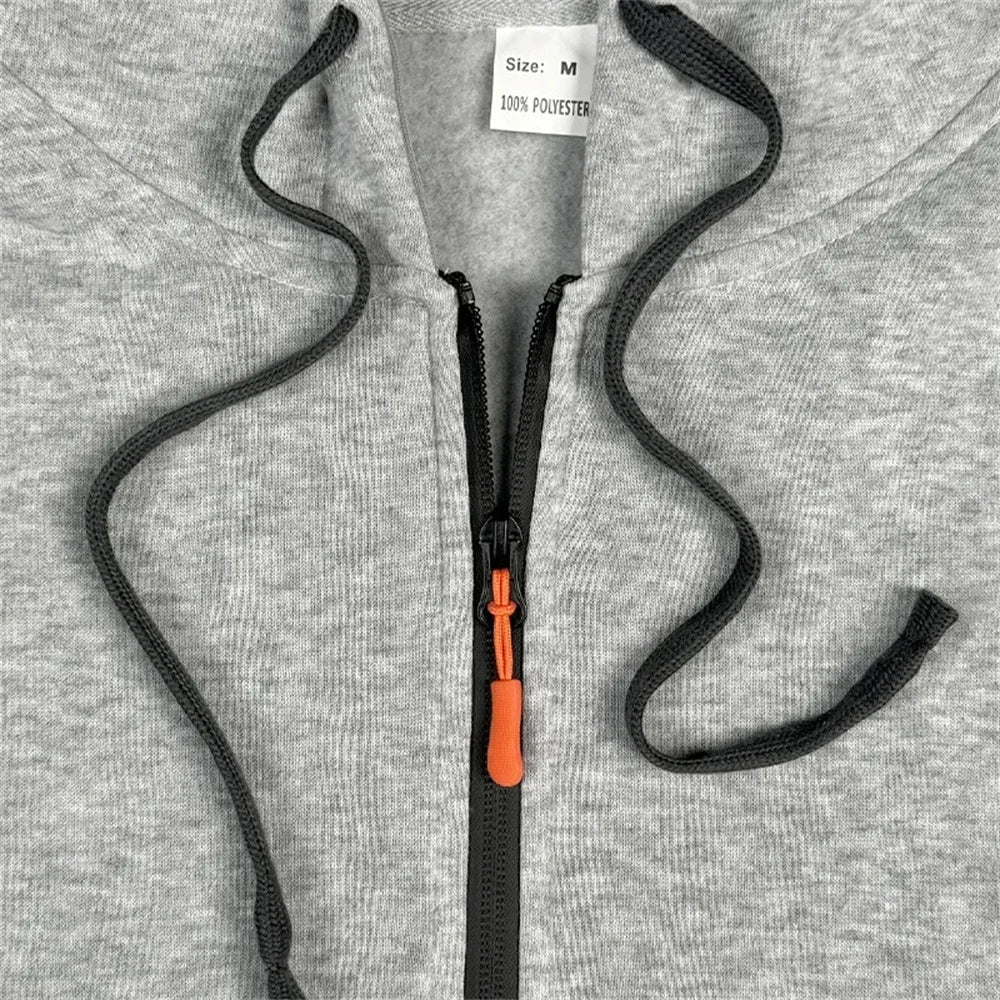 Men's Autumn and Winter Sports Sweatshirts and Sports Pants, Outdoor Jogging Windproof Semi-zipper Comfortable Sports Suits