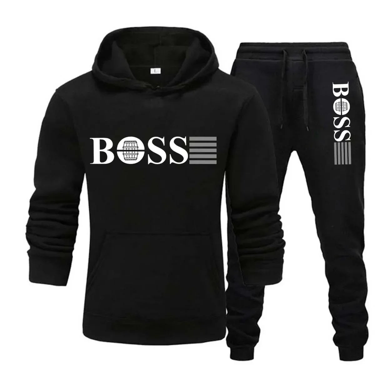 New autumn and winter men's long-sleeved hoodie; pants two-piece set of fashionable outdoor sportswear.
