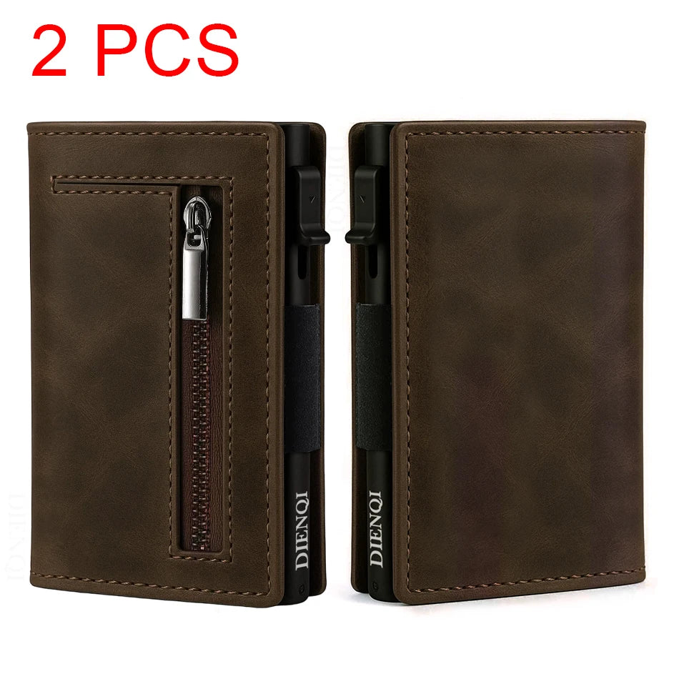 Rfid Blocking Credit Card Holder Men Wallet Luxury Pop Up Slim Thin Minimalist Wallet Bank Cardholder Case Black Vallet for Men