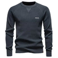 2025 autumn and winter new round-neck fashionable pure-color sweater for men, high-quality business casual knitted men's sweater
