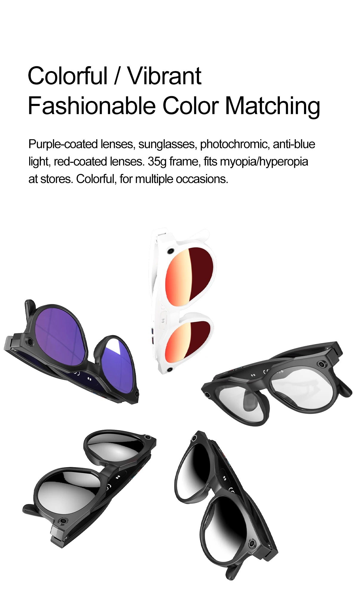 New Upgrade Brand Smart Glasses 800W Camera HD Video Recording AI Photo Recognition Bluetooth Call Translation Voice Sunglasses