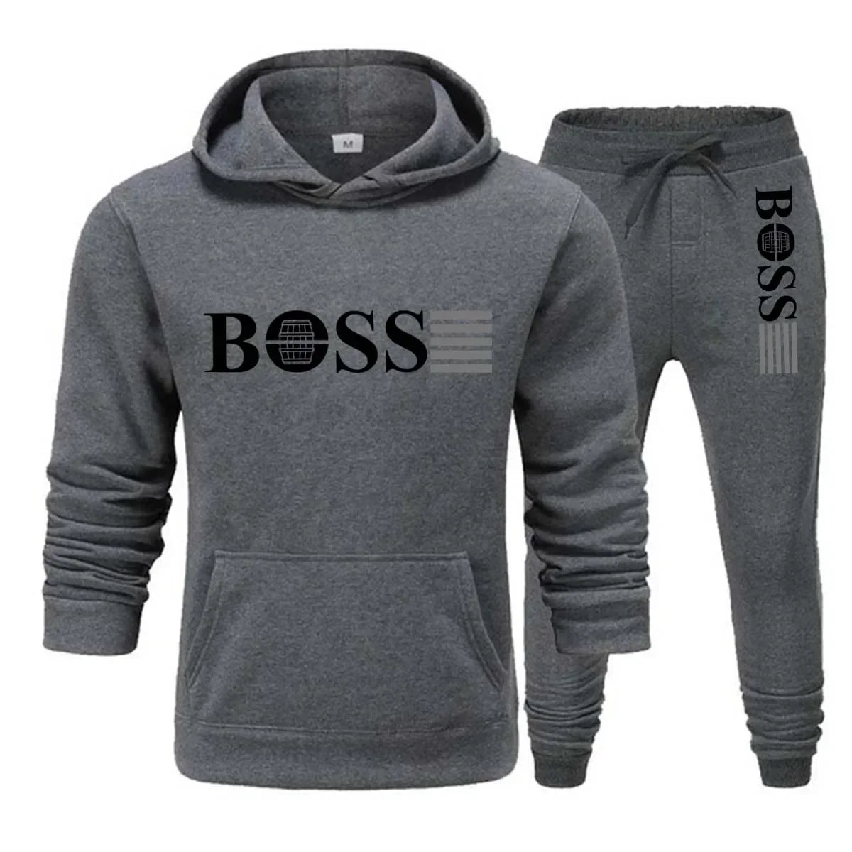 New autumn and winter men's long-sleeved hoodie; pants two-piece set of fashionable outdoor sportswear.