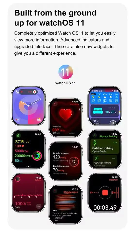 2025 Series 10 Watch 10 GPS Smart Watch Memory Music Video Bluetooth Call Heart Rate Waterproof NFC Smartwatch For Apple Android