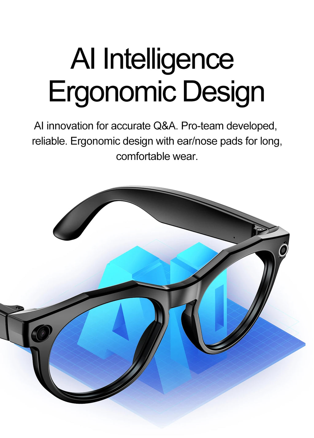 New Upgrade Brand Smart Glasses 800W Camera HD Video Recording AI Photo Recognition Bluetooth Call Translation Voice Sunglasses