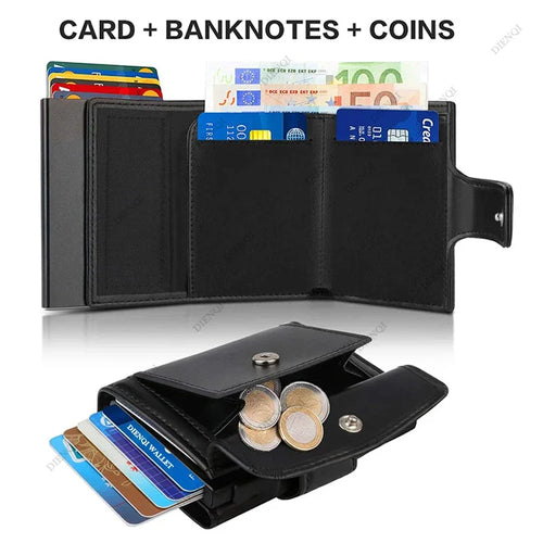Anti Rfid Men Wallets Card Holder Trifold Wallet with Coin Pocket Money Bags Smart Wallet Purse for Men Carteira Masculina