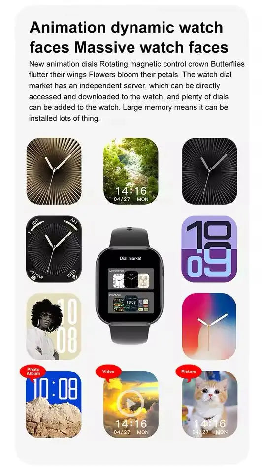 2025 Series 10 Watch 10 GPS Smart Watch Memory Music Video Bluetooth Call Heart Rate Waterproof NFC Smartwatch For Apple Android