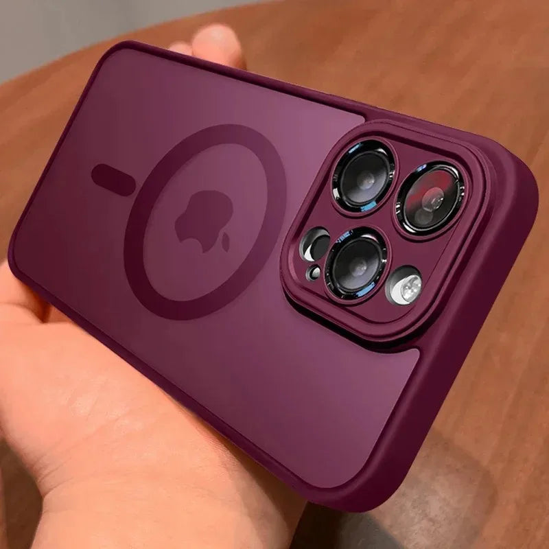 Magnetic Luxury Matte Translucent Armor Shockproof Case For iPhone 13 12 11 15 Pro Max 14 Plus For Magsafe Wireless Charge Cover