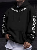 Men's casual Longing for Freedom pattern hooded sweatshirt Sweater machine washable Spring and autumn streetwear Hooded pullover