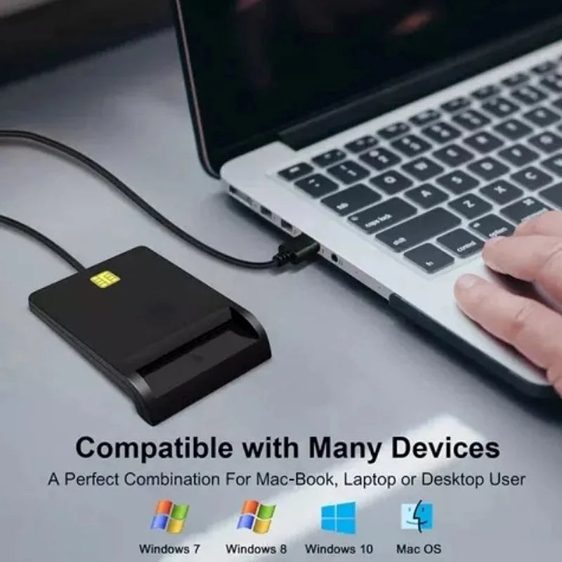 Multi-function Portable USB 2.0 Intelligent Card Reader Affordable Easy Use for DNIE ATM CAC IC ID Bank SIM Card Reader